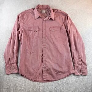 Wrangler Wrancher Mens XL Red Geometric Diamond Snap Front Western Shirt MTW1466